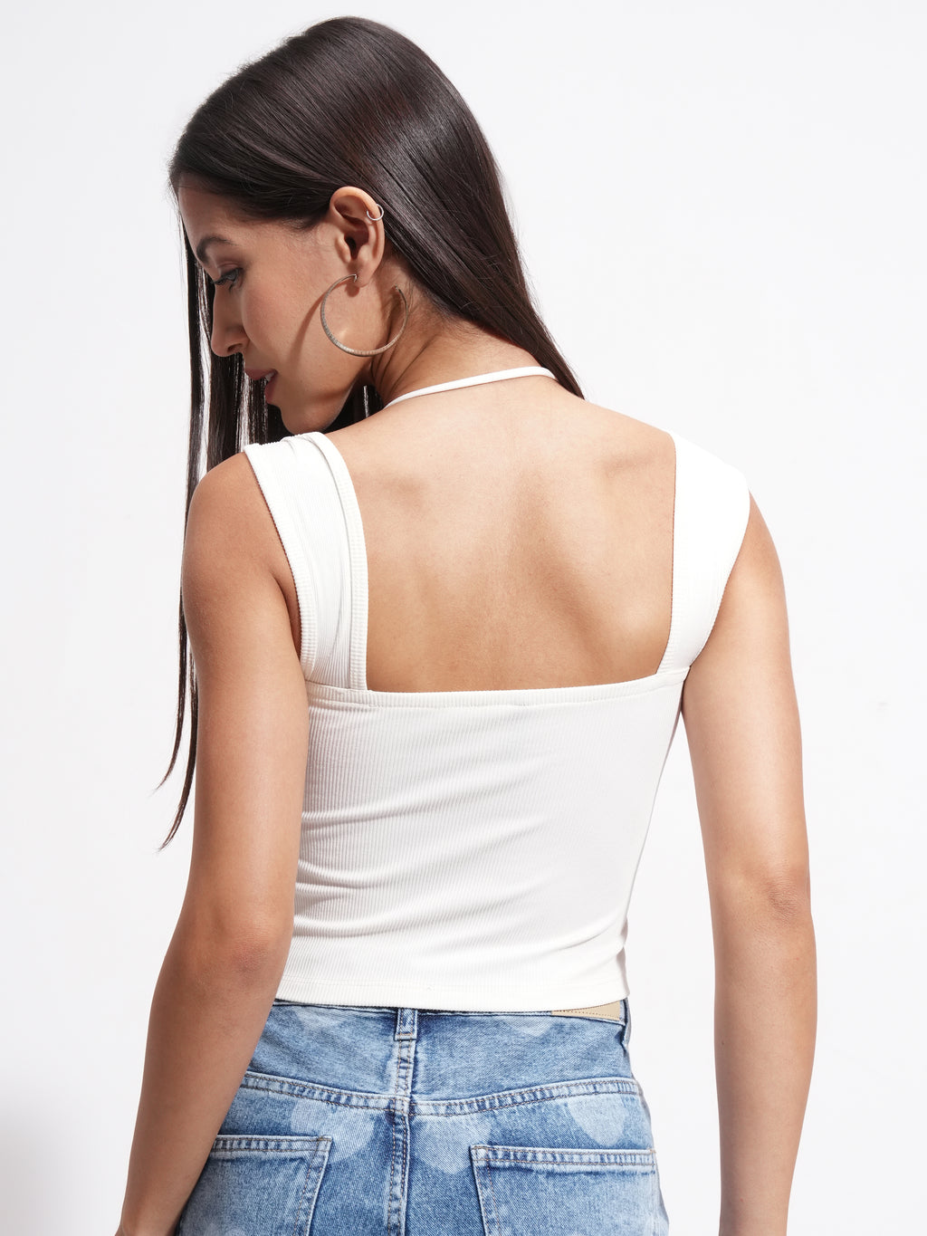 Tokyo Talkies Women Off White Solid Regular Top - Off White - Image 3