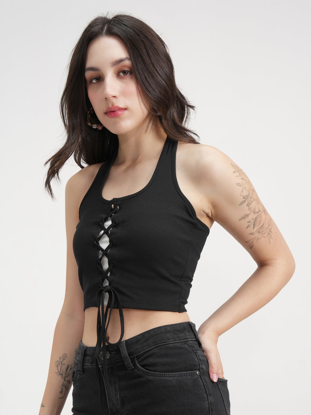 Tokyo Talkies Women Black Solid Regular Top - Black - Image 4