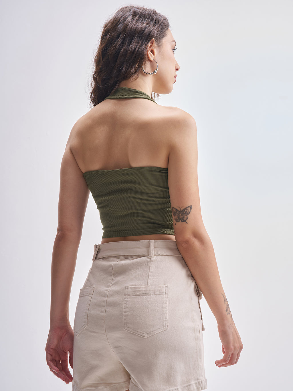 Tokyo Talkies Women Olive Solid Regular Top - Olive - Image 3