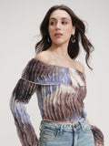 Tokyo Talkies Women Purple Printed Regular Top - Purple - Image 1