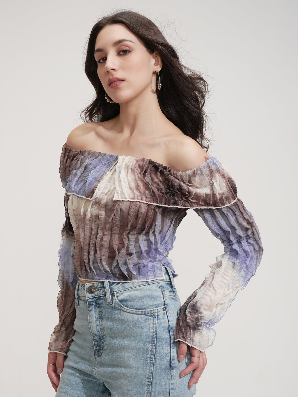 Tokyo Talkies Women Purple Printed Regular Top - Purple - Image 4
