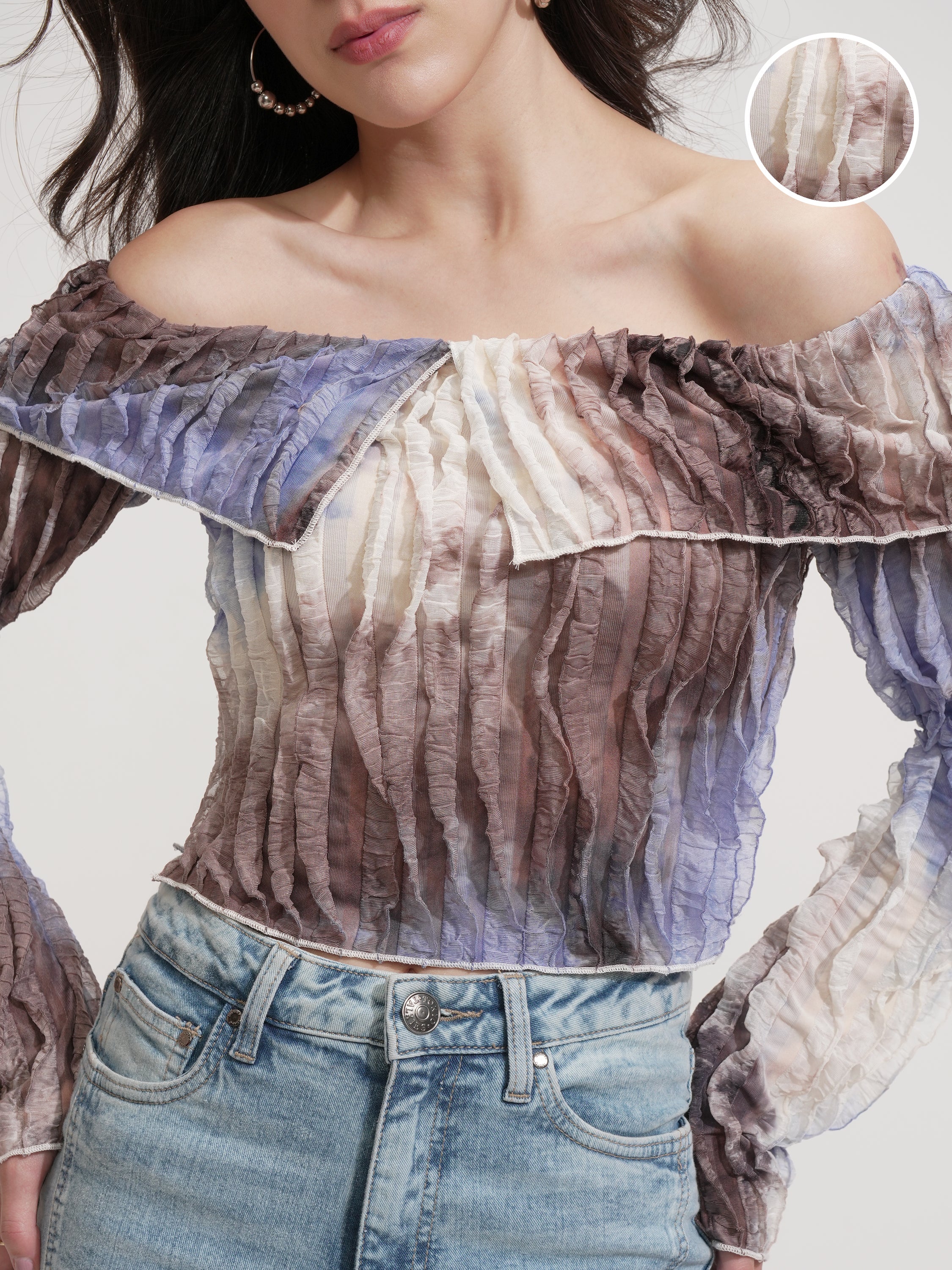 Tokyo Talkies Women Purple Printed Regular Top - Purple - Image 5