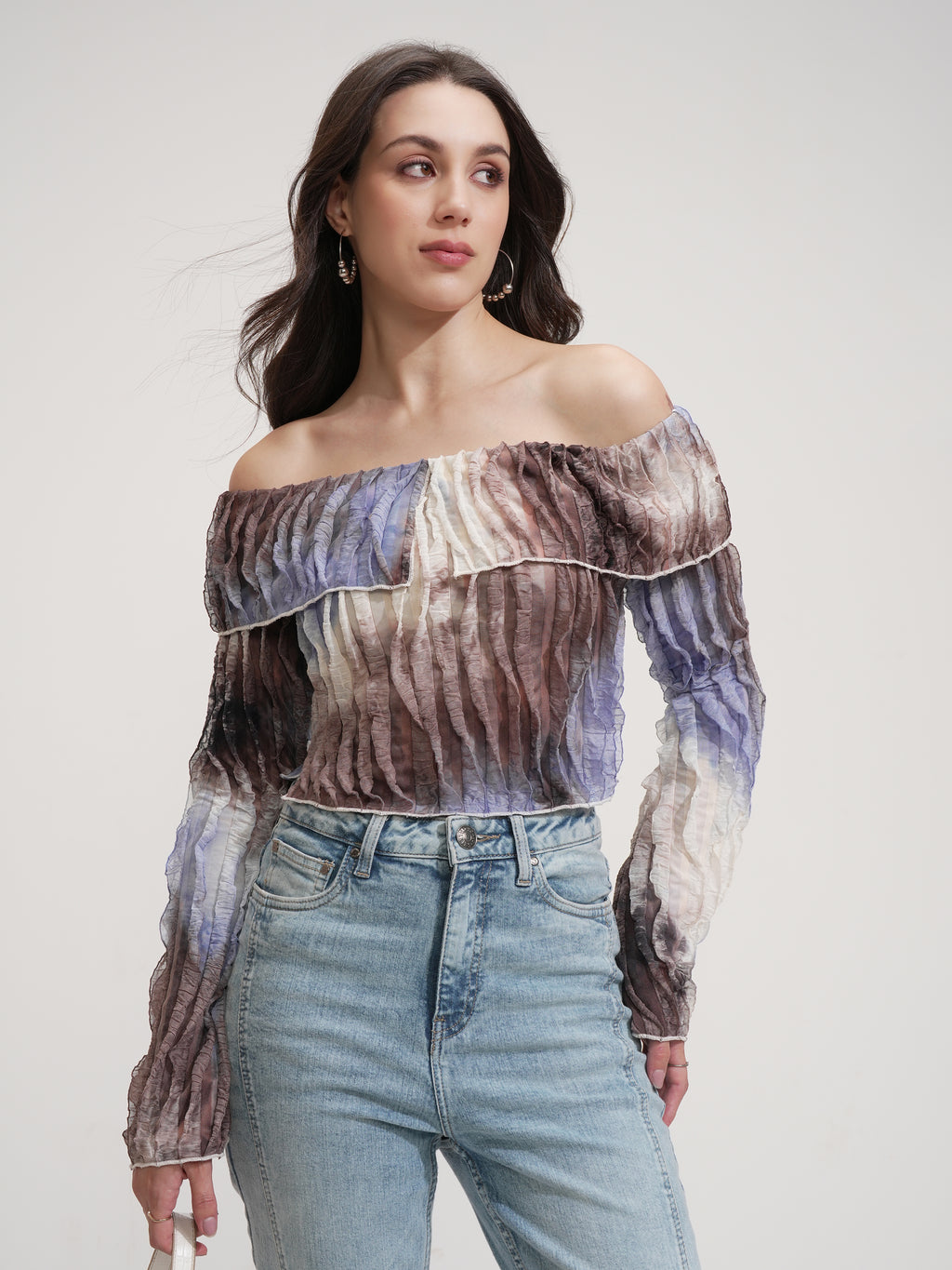 Tokyo Talkies Women Purple Printed Regular Top - Purple - Image 6