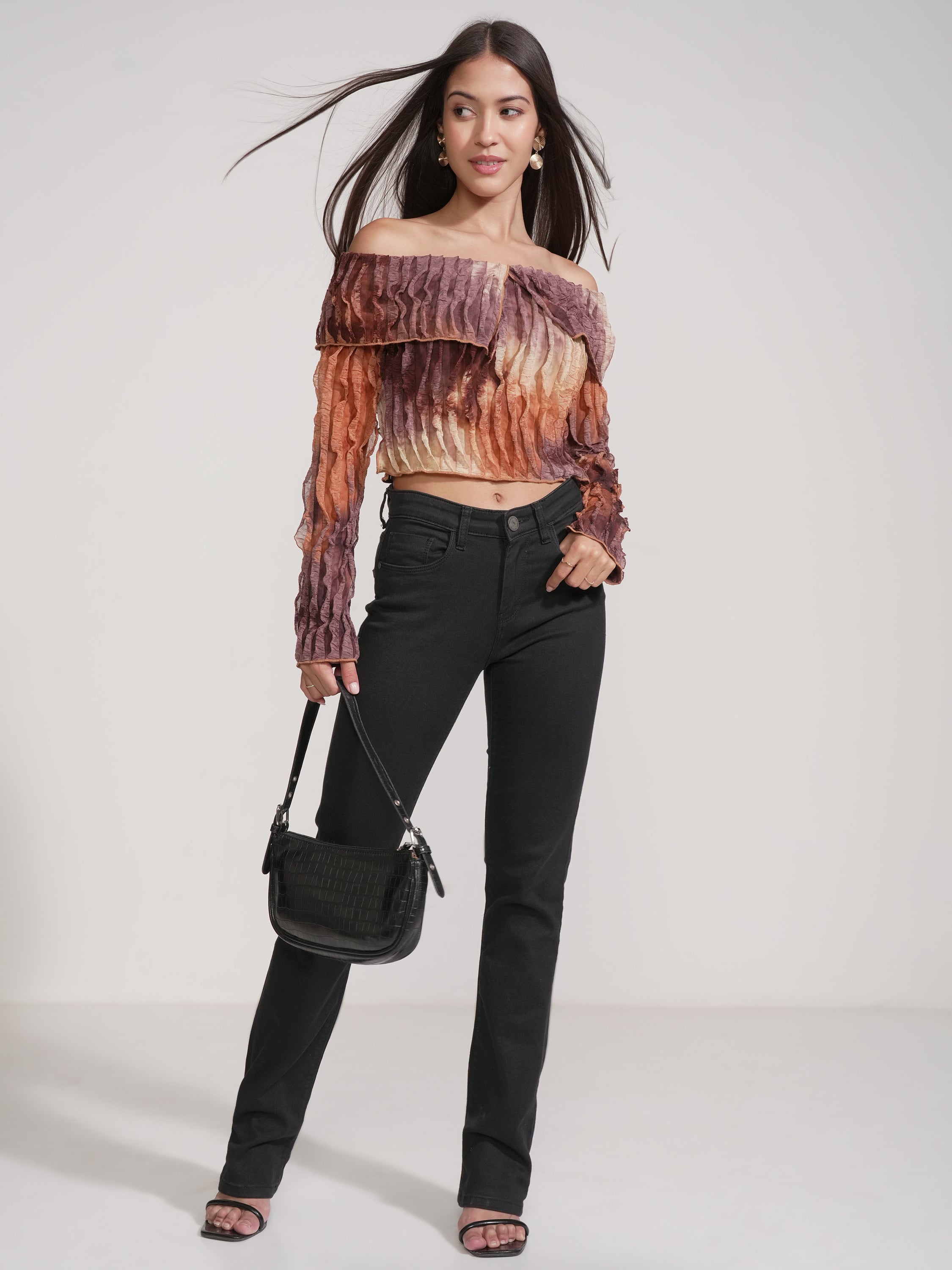 Tokyo Talkies Women Brown Printed Regular Top - Brown - Image 2
