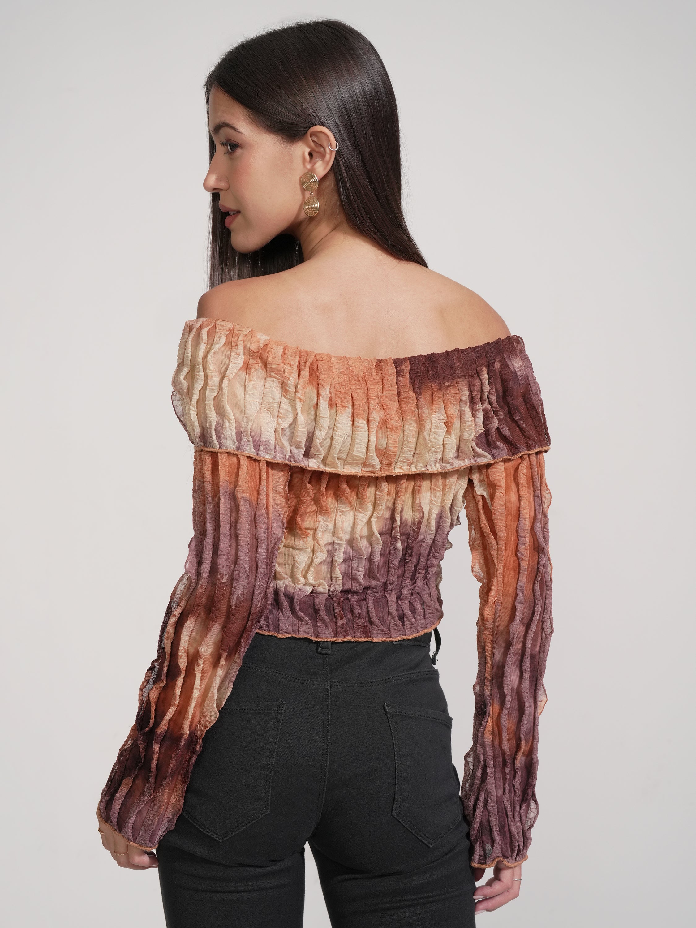 Tokyo Talkies Women Brown Printed Regular Top - Brown - Image 3