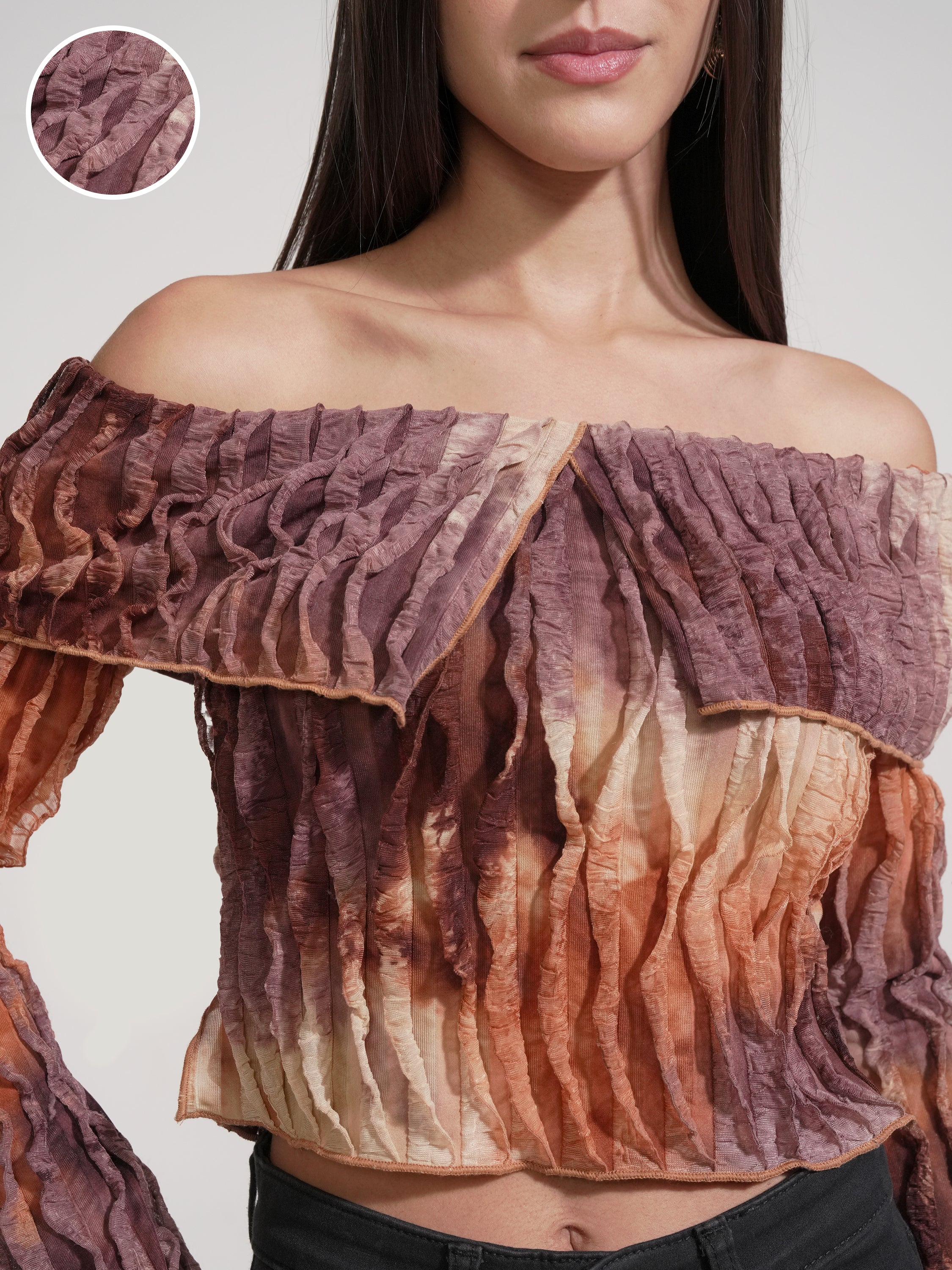 Tokyo Talkies Women Brown Printed Regular Top - Brown - Image 5