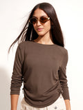 Tokyo Talkies Women Brown Solid Regular Top - Brown - Image 1