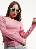 Tokyo Talkies Women Pink Solid Regular Top - Pink - Image 1