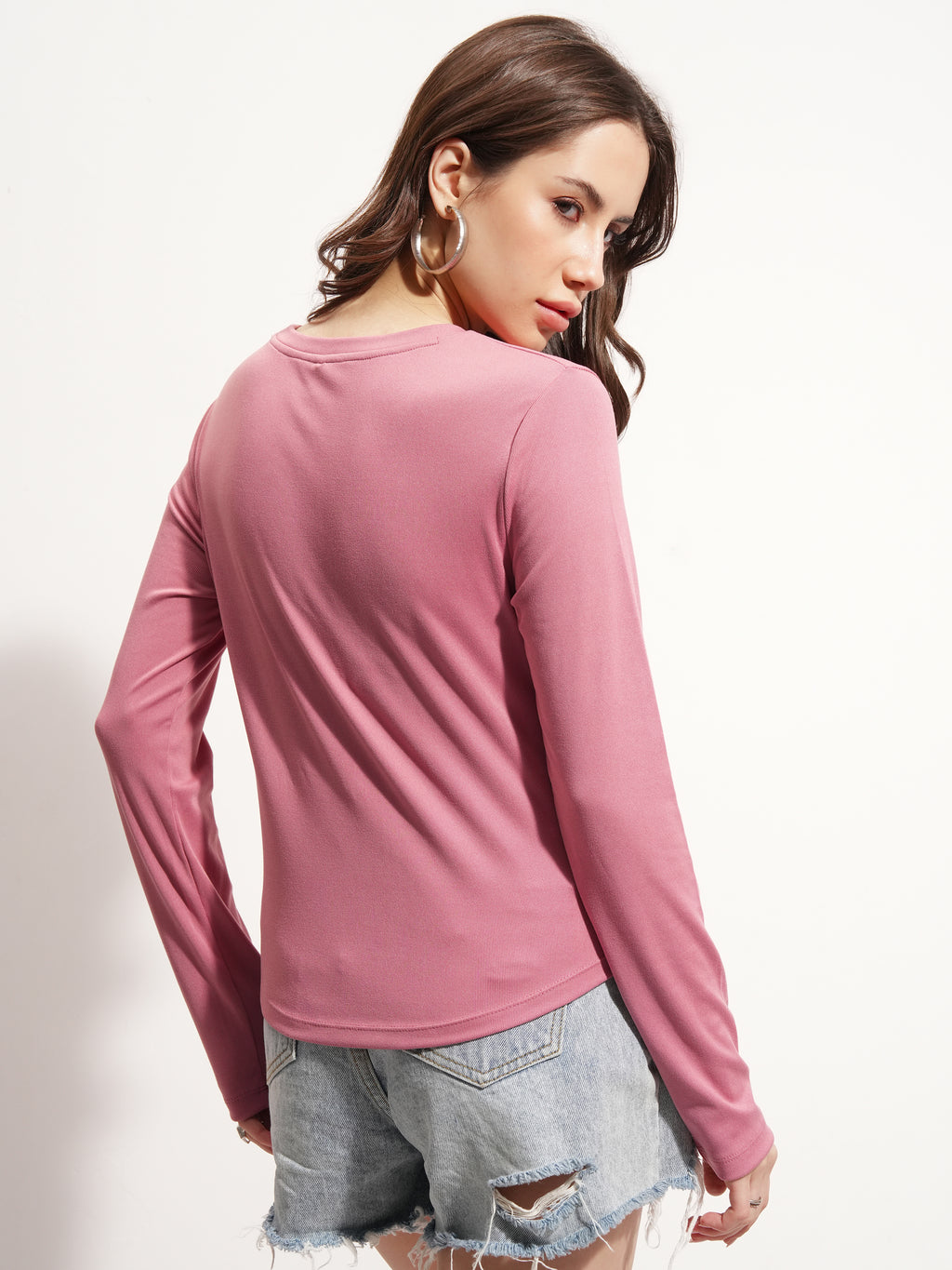Tokyo Talkies Women Pink Solid Regular Top - Pink - Image 3