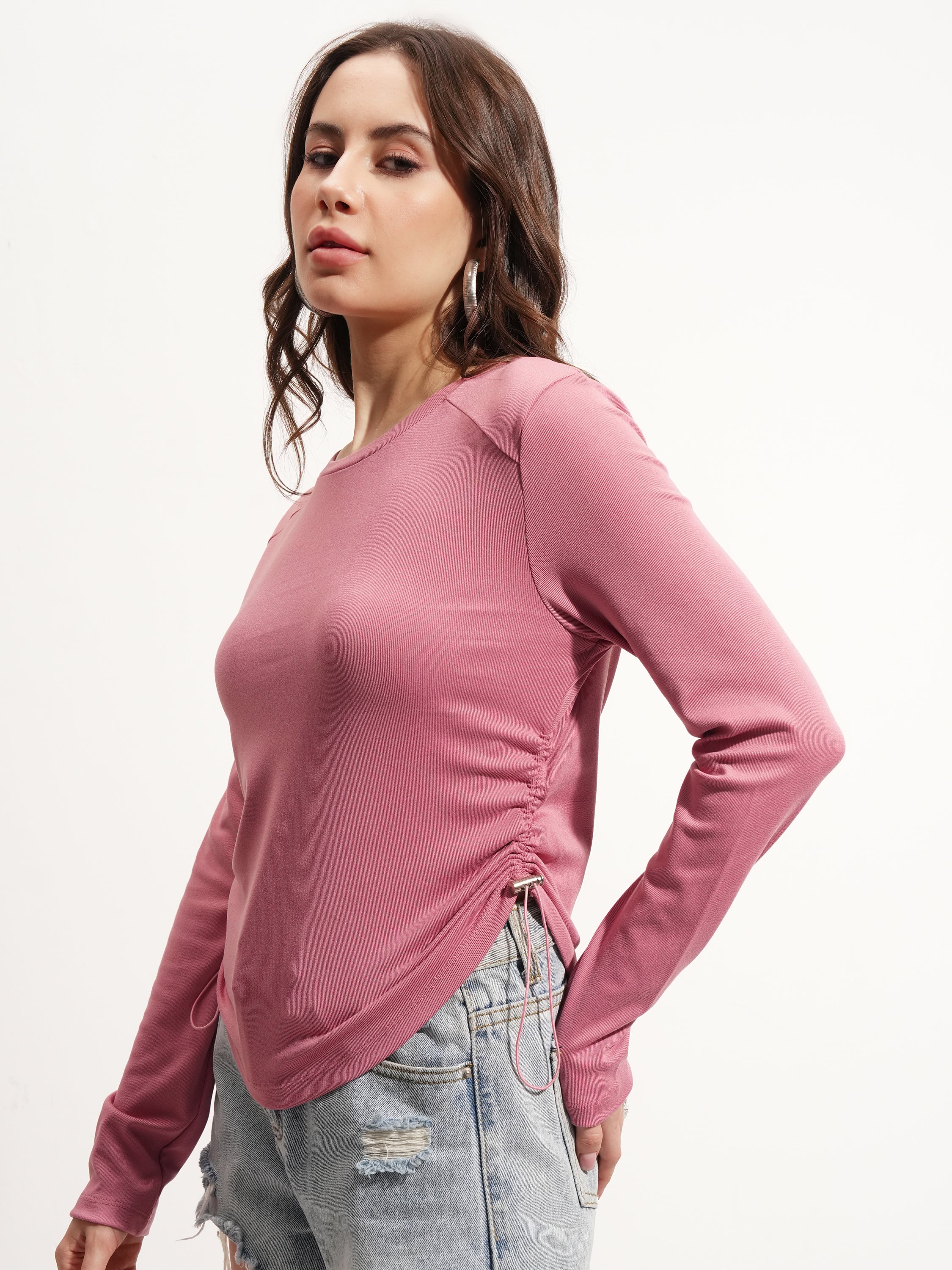 Tokyo Talkies Women Pink Solid Regular Top - Pink - Image 4