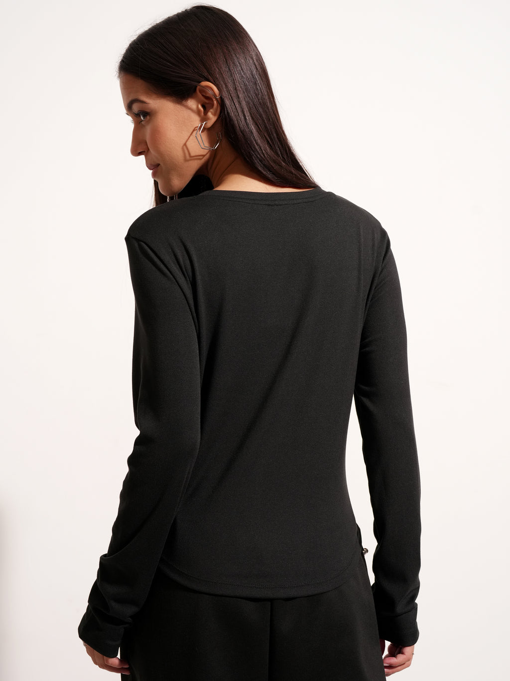 Tokyo Talkies Women Black Solid Regular Top - Black - Image 3