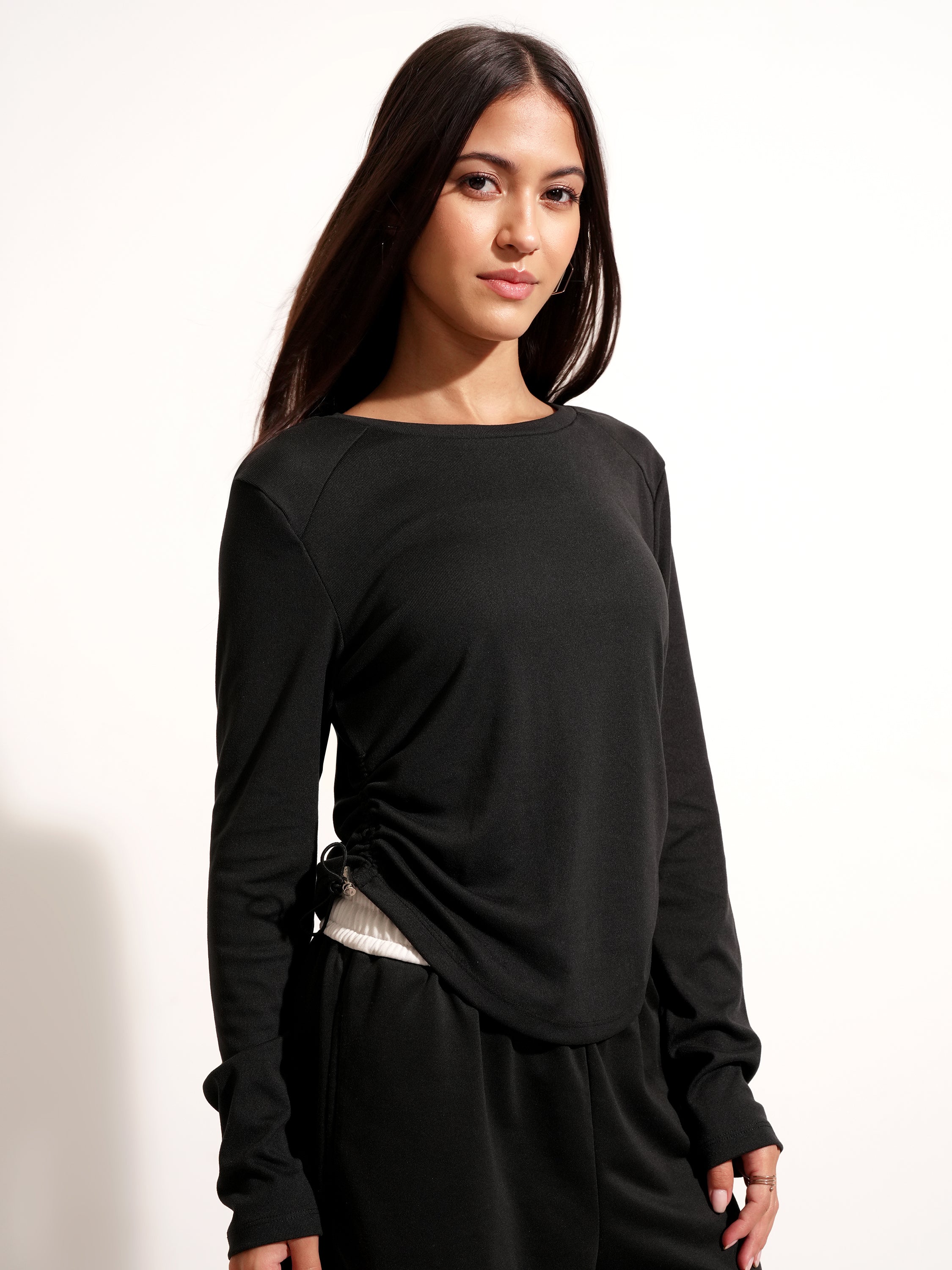 Tokyo Talkies Women Black Solid Regular Top - Black - Image 6