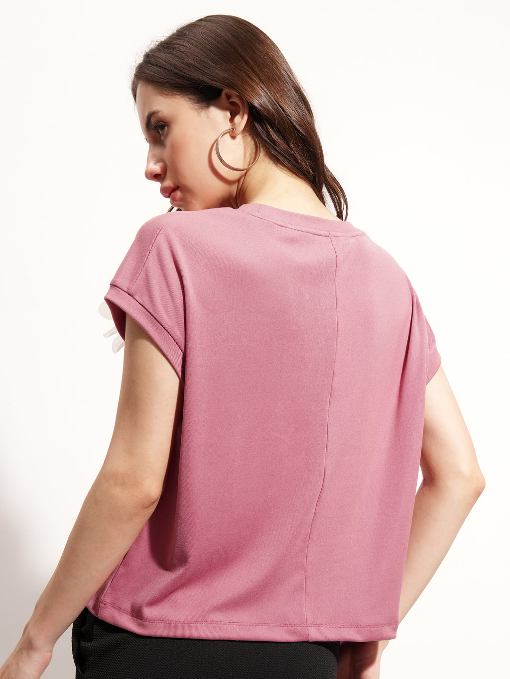 Tokyo Talkies Women Pink Applique Regular Top - Pink - Image 3