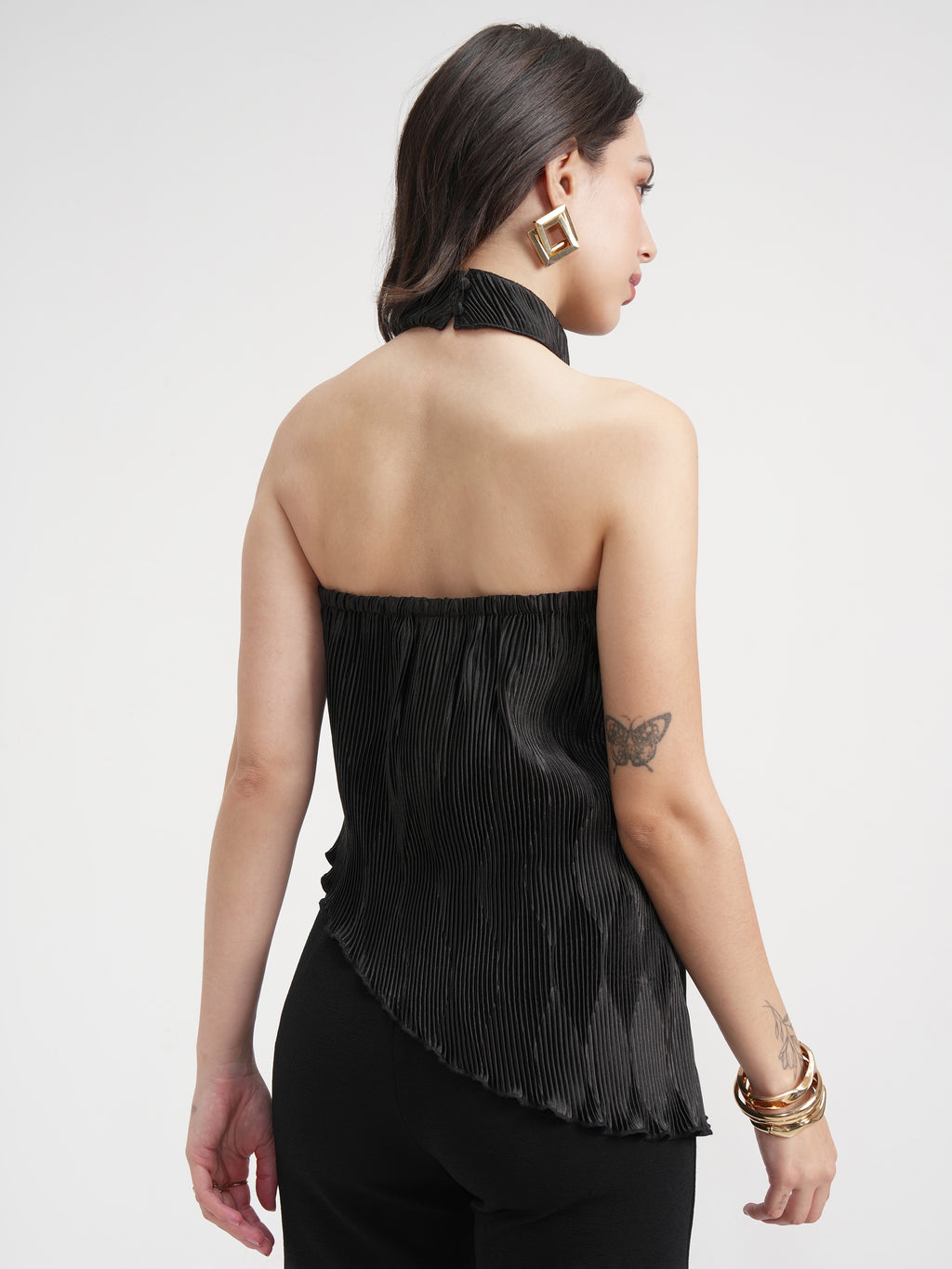 Tokyo Talkies Women Black Solid Regular Top - Black - Image 3