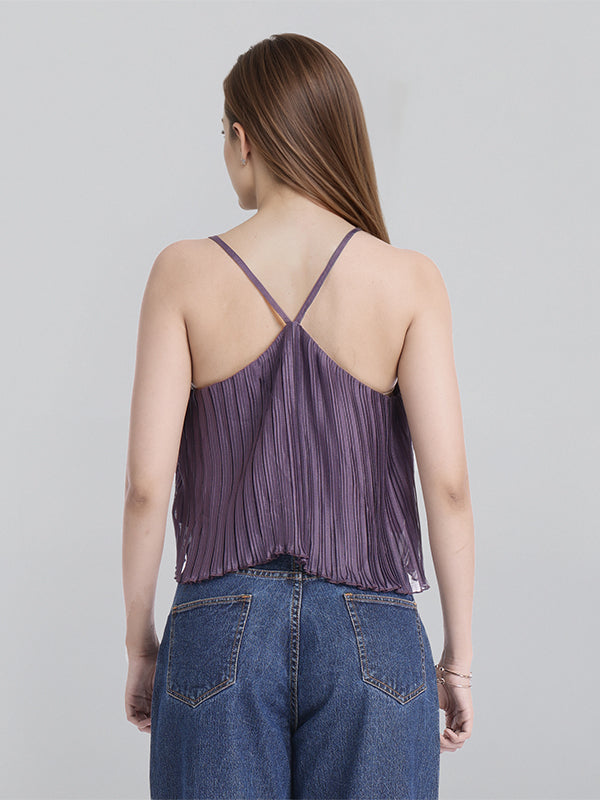 ESPYR By Tokyo Talkies Women Violet Striped Regular Top - Violet - Image 3