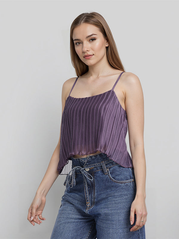 ESPYR By Tokyo Talkies Women Violet Striped Regular Top - Violet - Image 4