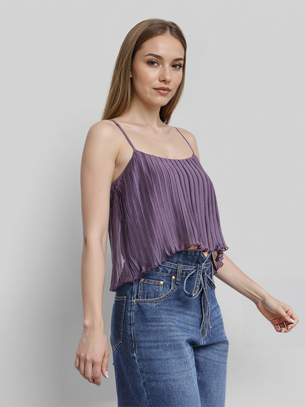 ESPYR By Tokyo Talkies Women Violet Striped Regular Top - Violet - Image 6