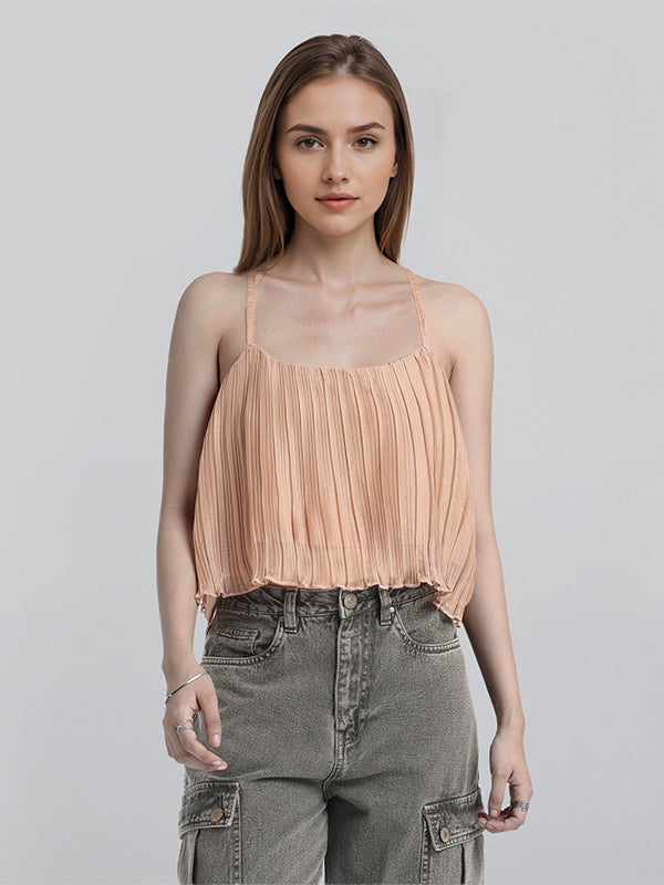 ESPYR By Tokyo Talkies Women Khaki Striped Regular Top - Khaki - Image 1