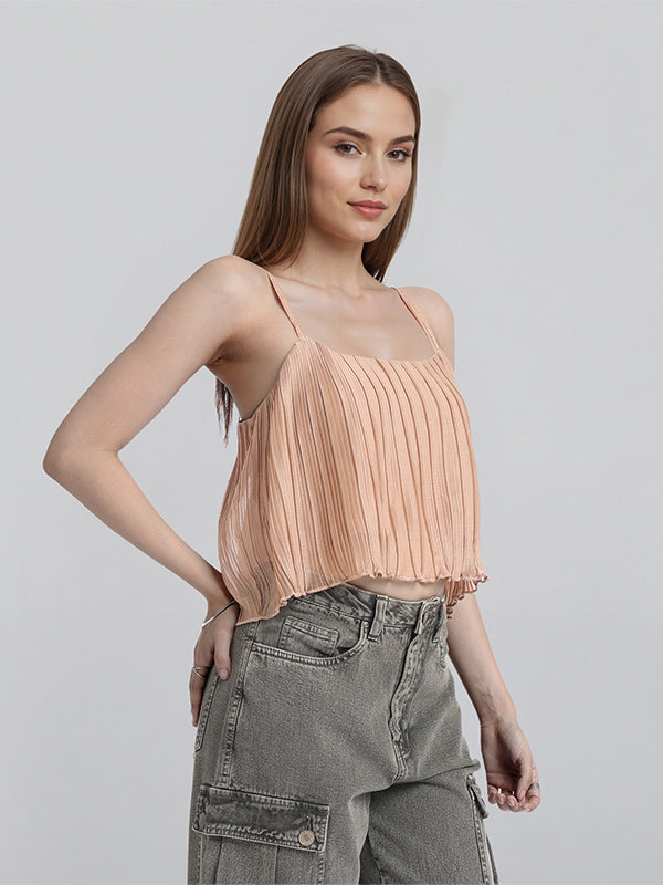 ESPYR By Tokyo Talkies Women Khaki Striped Regular Top - Khaki - Image 6