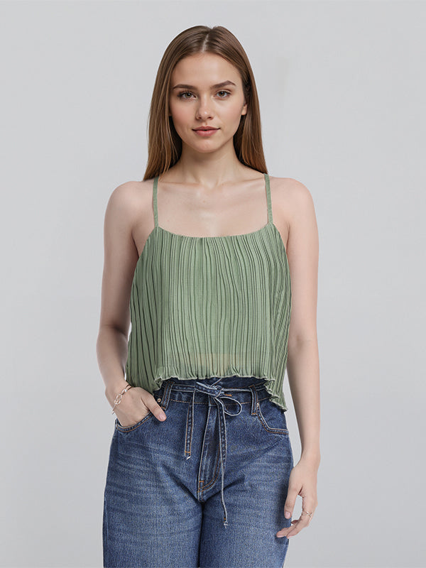 ESPYR By Tokyo Talkies Women Green Striped Regular Top - Green - Image 1