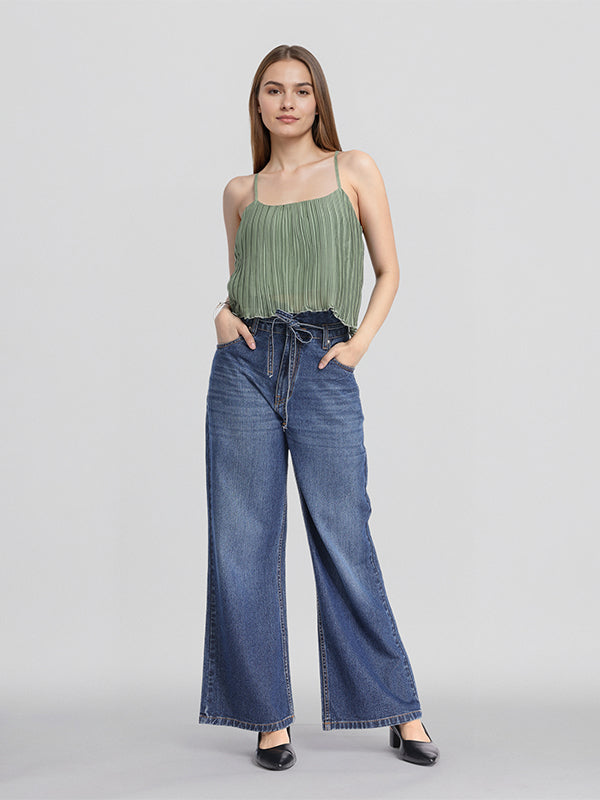 ESPYR By Tokyo Talkies Women Green Striped Regular Top - Green - Image 2