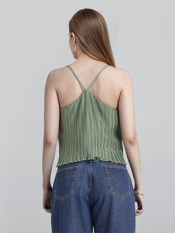 ESPYR By Tokyo Talkies Women Green Striped Regular Top - Green - Image 3