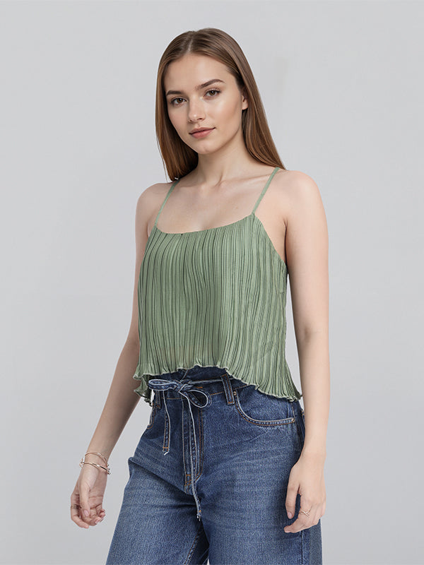 ESPYR By Tokyo Talkies Women Green Striped Regular Top - Green - Image 4