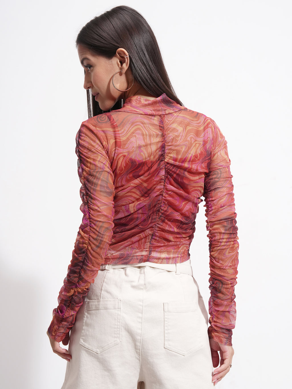 Tokyo Talkies Women Red Printed Regular Top - Red - Image 3