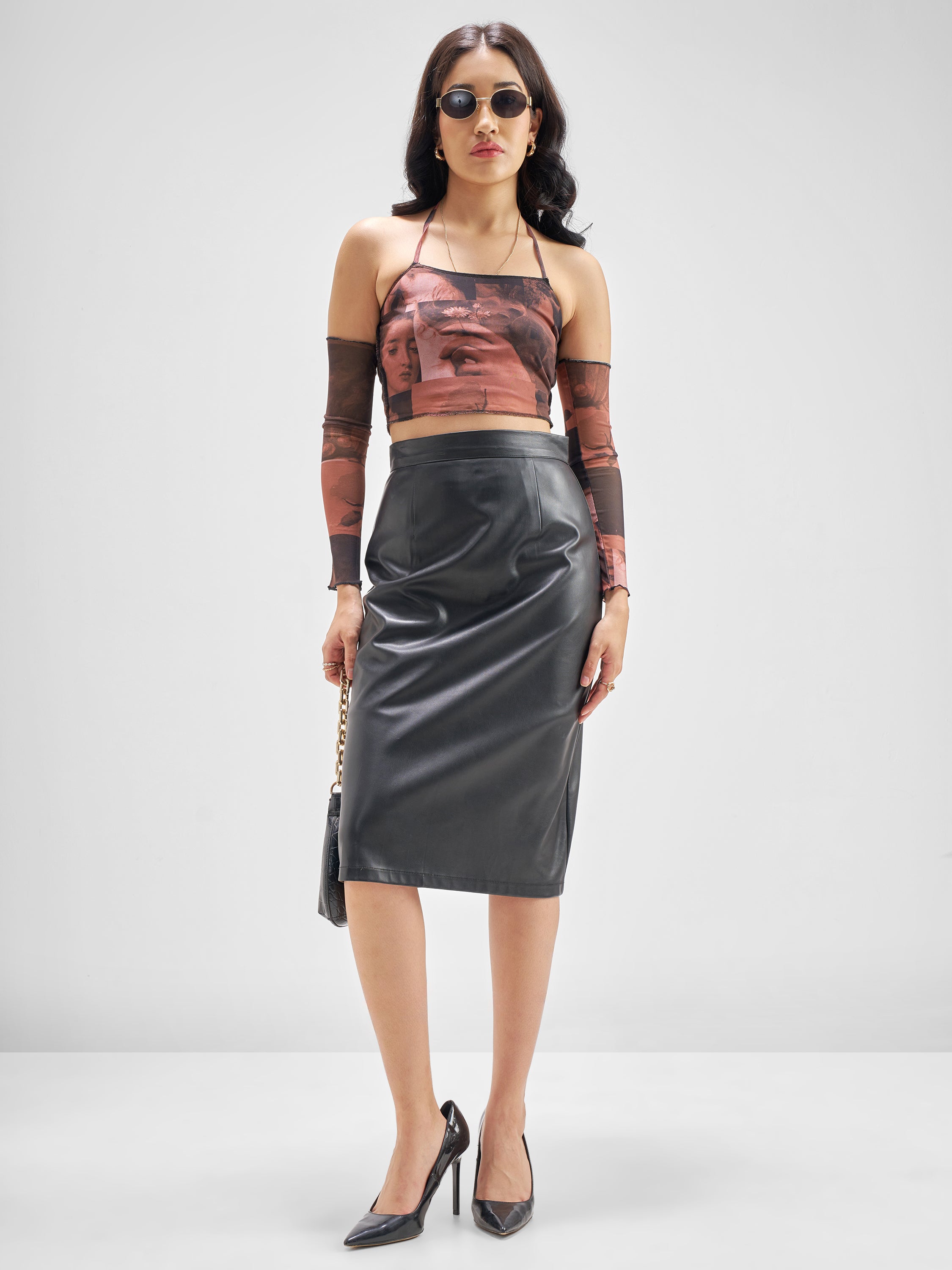 Tokyo Talkies Women Rust Printed Regular Top - Rust - Image 2