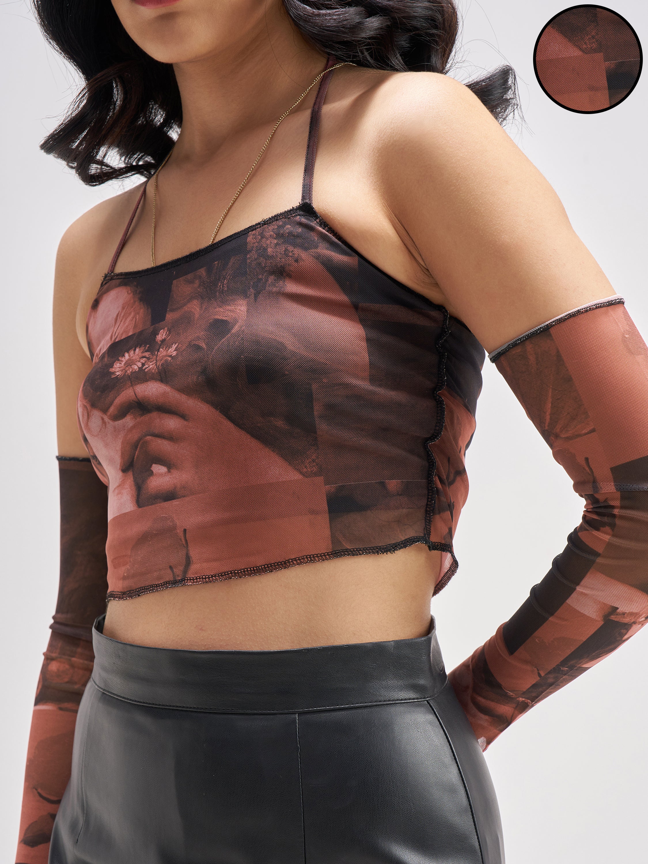 Tokyo Talkies Women Rust Printed Regular Top - Rust - Image 5
