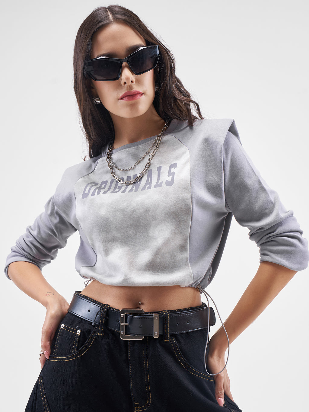Street By Tokyo Talkies Women Grey Printed Regular Top - Grey - Image 1