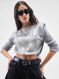 Street By Tokyo Talkies Women Grey Printed Regular Top - Grey - Image 1