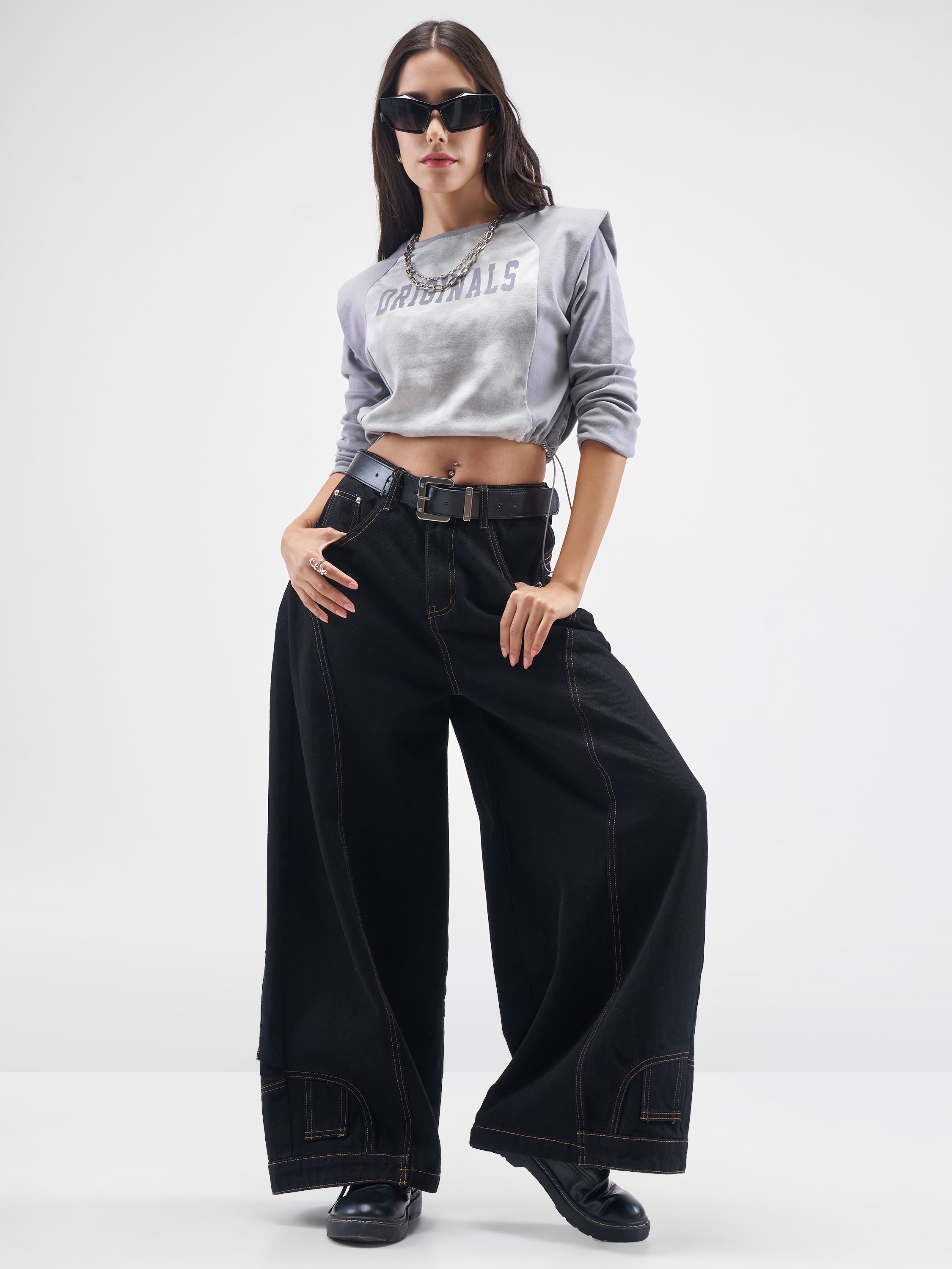 Street By Tokyo Talkies Women Grey Printed Regular Top - Grey - Image 2