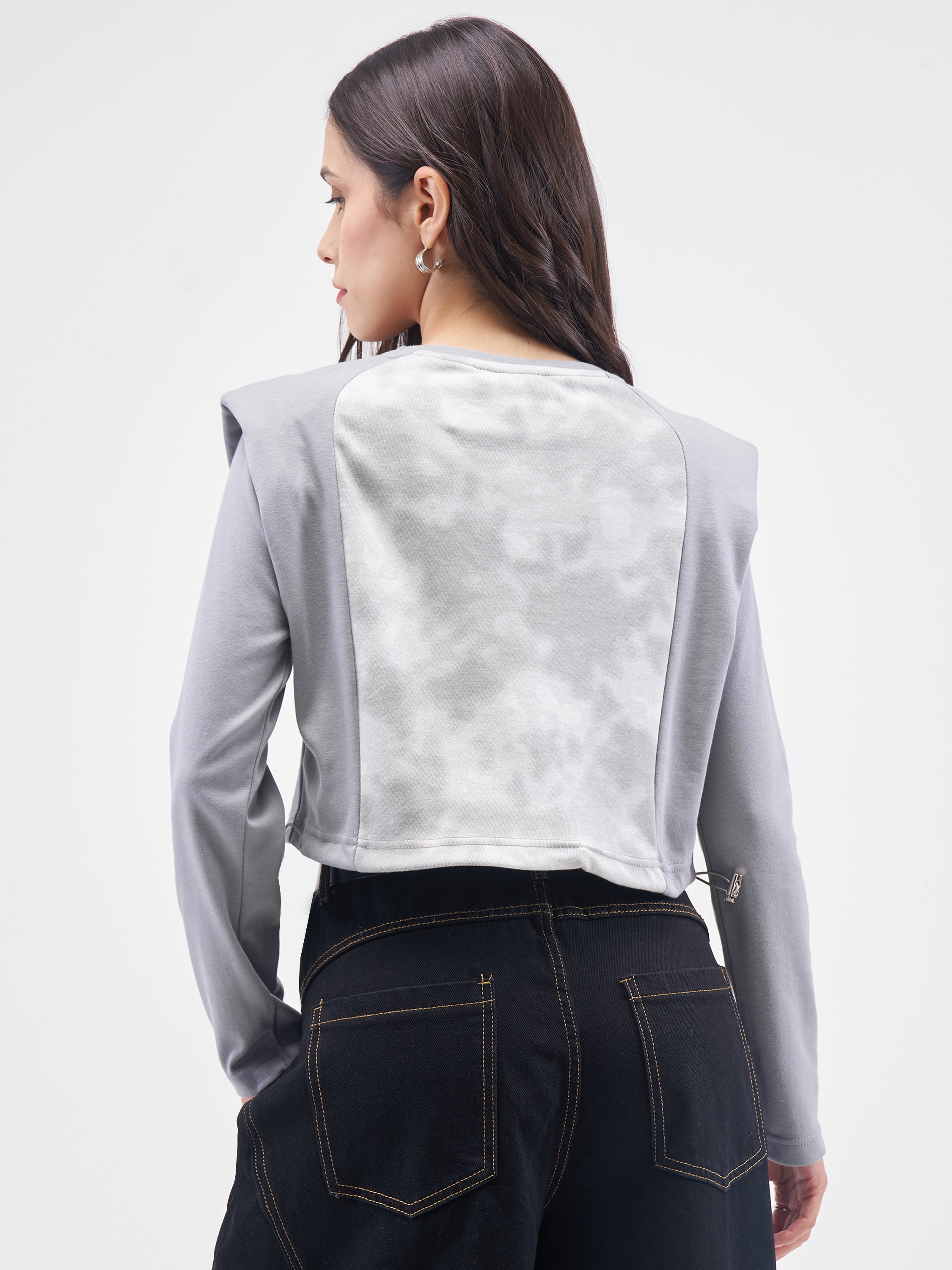 Street By Tokyo Talkies Women Grey Printed Regular Top - Grey - Image 3