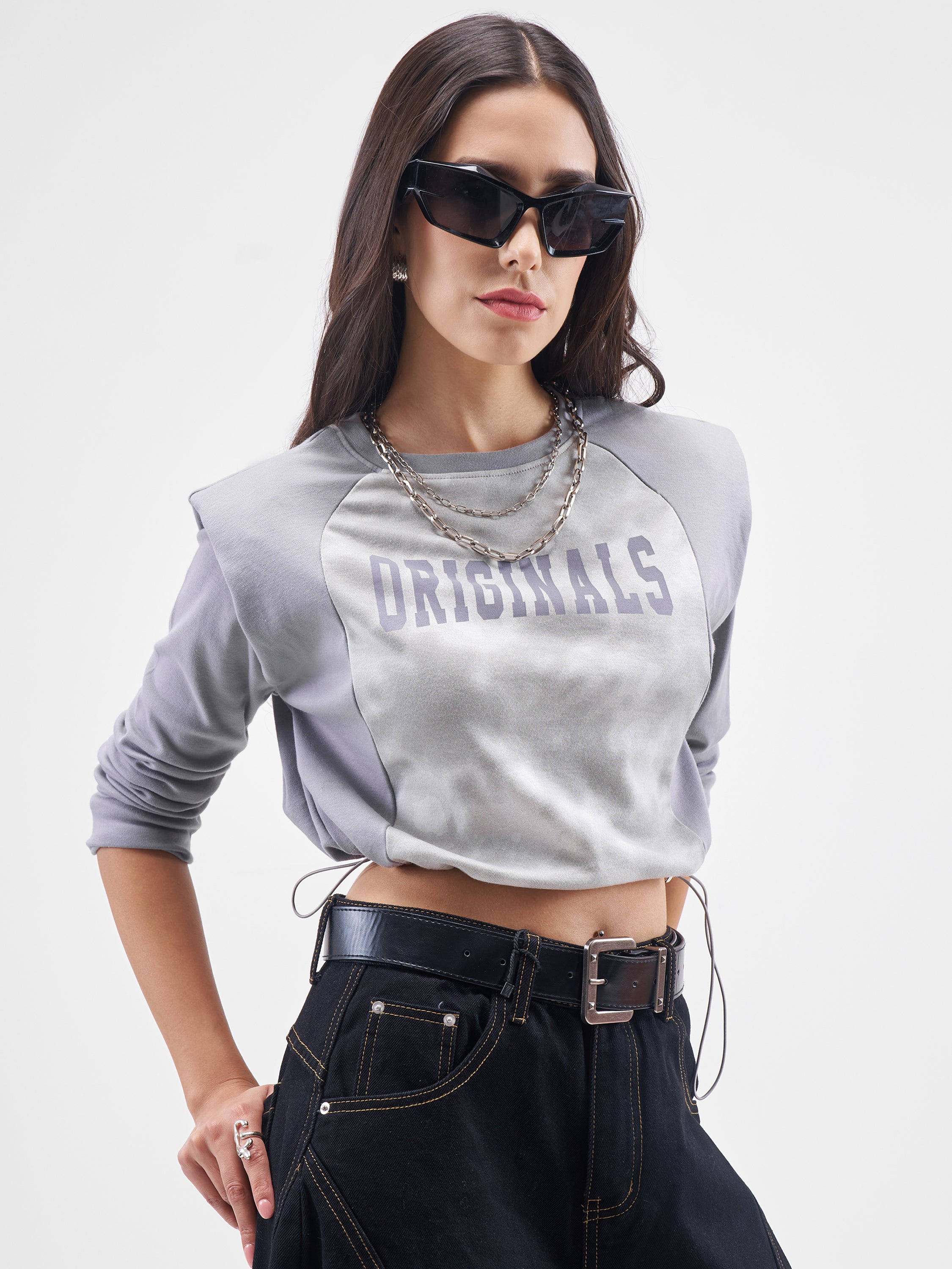 Street By Tokyo Talkies Women Grey Printed Regular Top - Grey - Image 6
