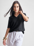 Tokyo Talkies Women Black Solid Regular Top - Black - Image 1