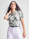 Tokyo Talkies Women Grey Printed Regular Top - Grey - Image 1