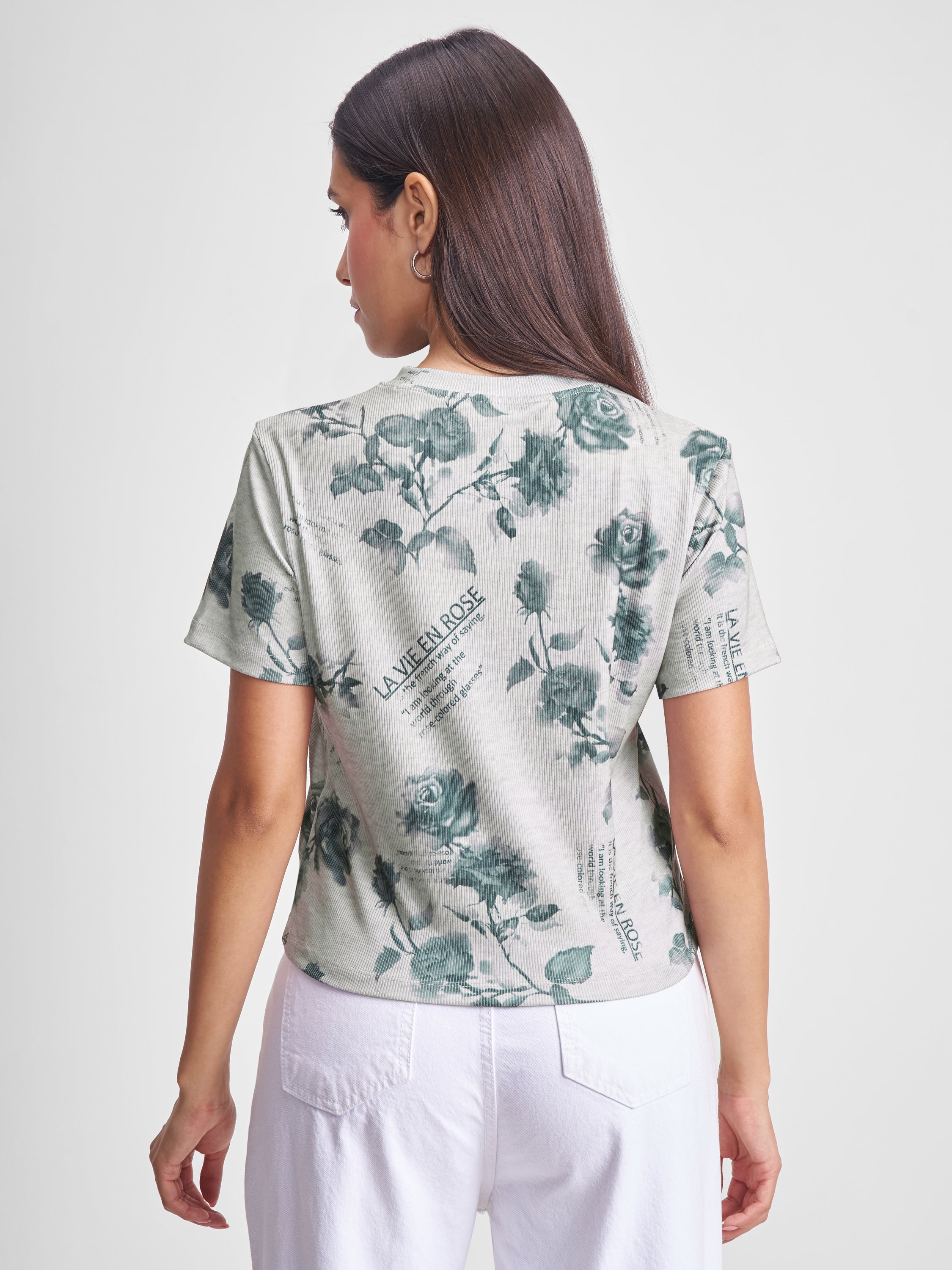 Tokyo Talkies Women Grey Printed Regular Top - Grey - Image 3