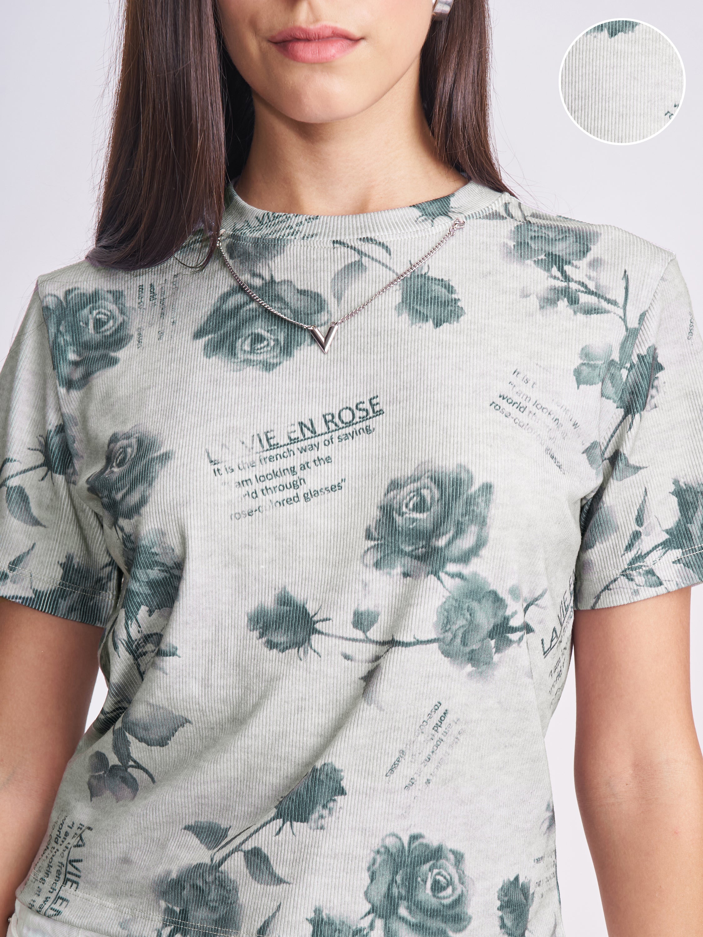 Tokyo Talkies Women Grey Printed Regular Top - Grey - Image 5