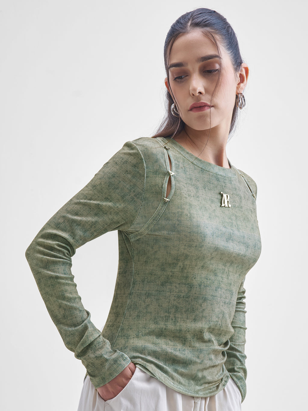 Street By Tokyo Talkies Women Olive Solid Shirt Style Top - Olive - Image 6