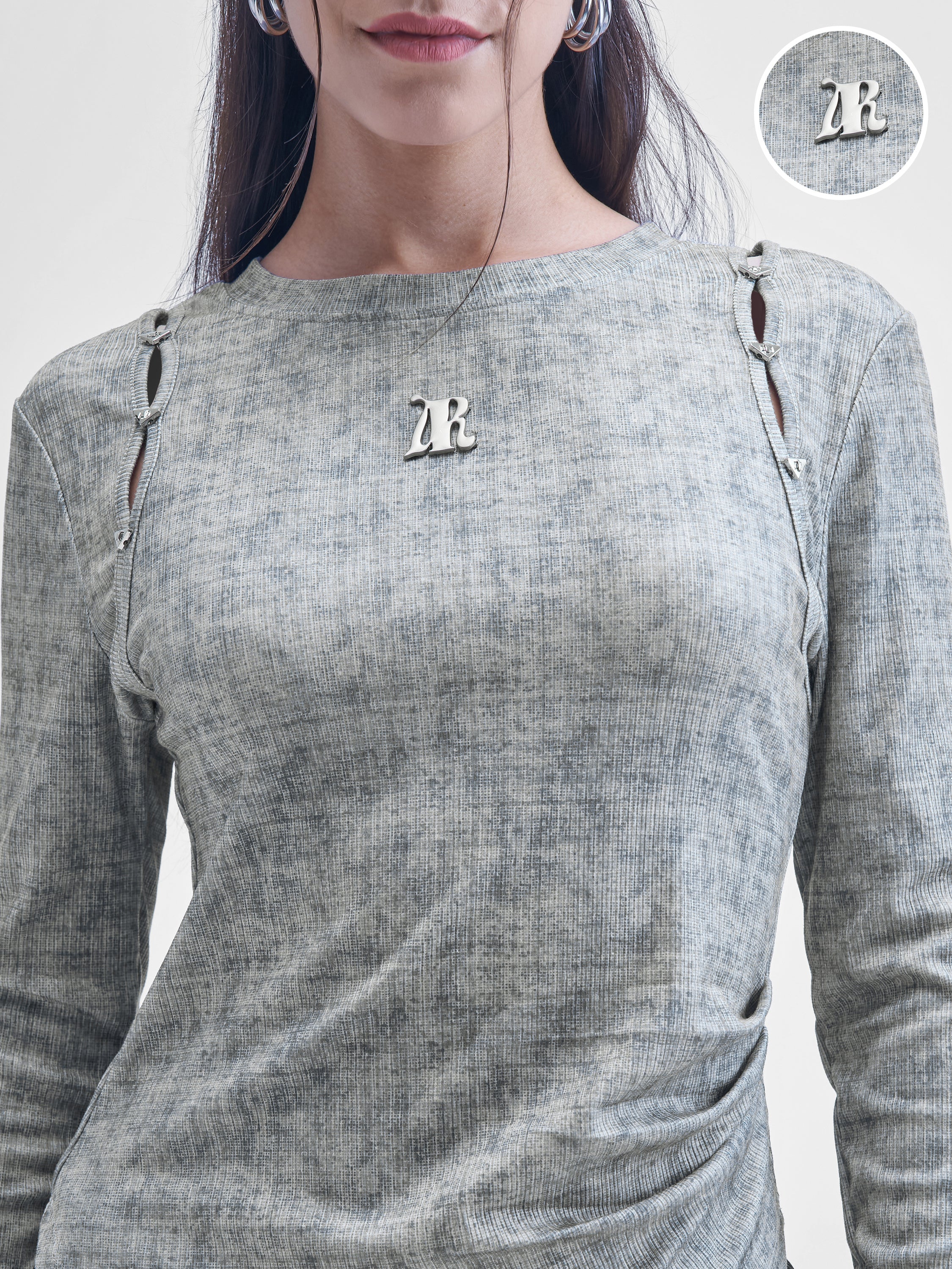 Street By Tokyo Talkies Women Grey Printed Shirt Style Top - Grey - Image 5