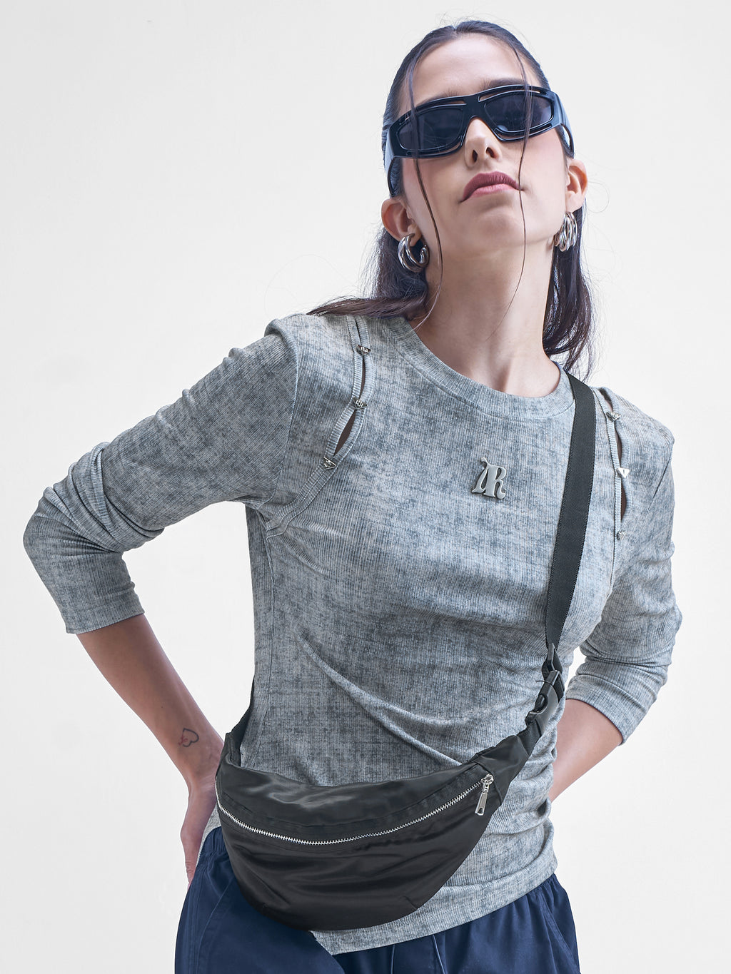 Street By Tokyo Talkies Women Grey Printed Shirt Style Top - Grey - Image 6