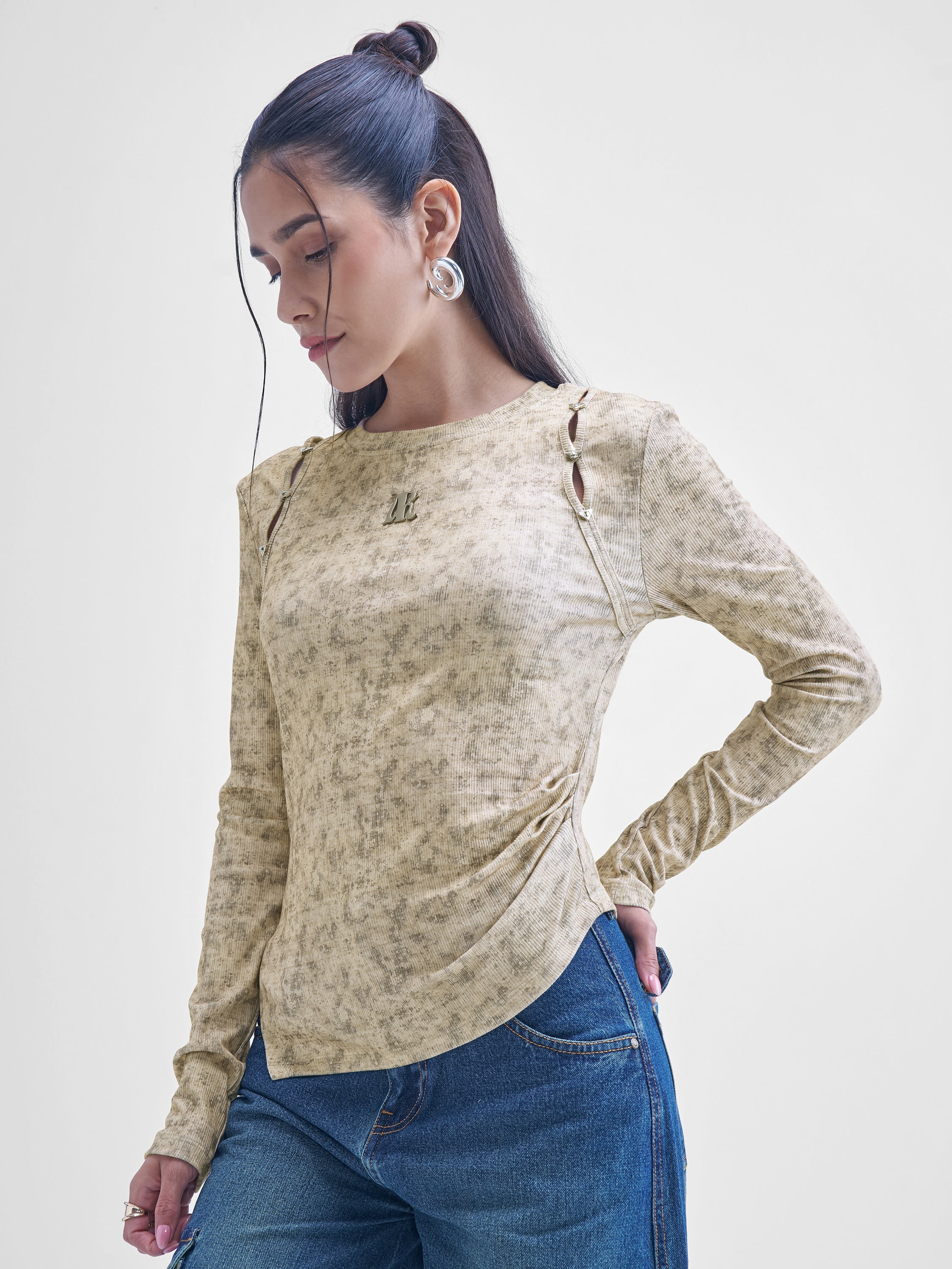 Street By Tokyo Talkies Women Brown Printed Shirt Style Top - Brown - Image 4