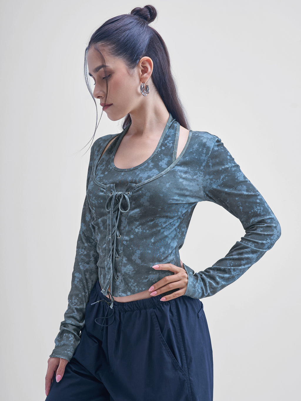 Street By Tokyo Talkies Women Black Printed Shirt Style Top - Black - Image 4