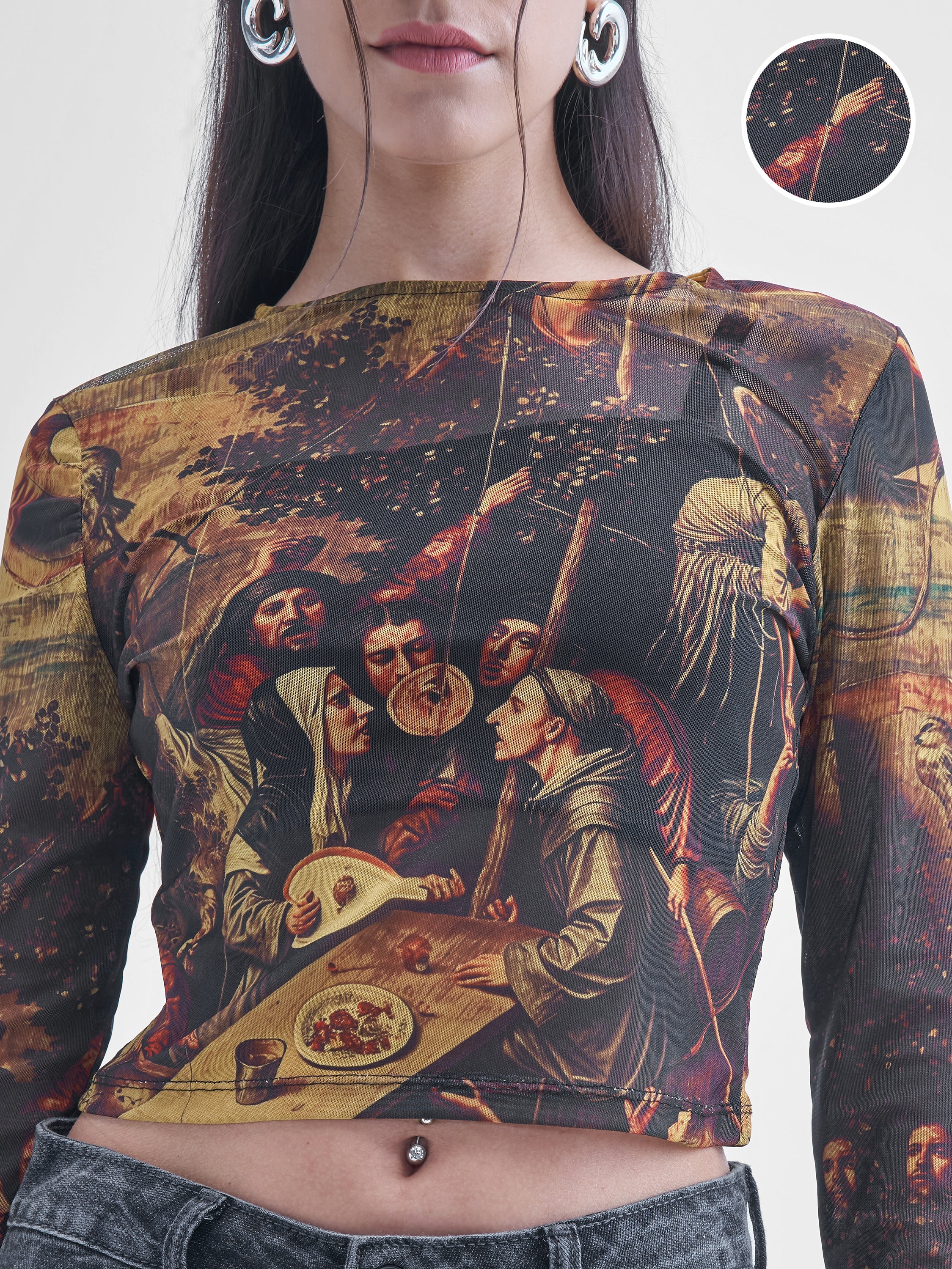 Street By Tokyo Talkies Women Black Printed Shirt Style Top - Black - Image 5