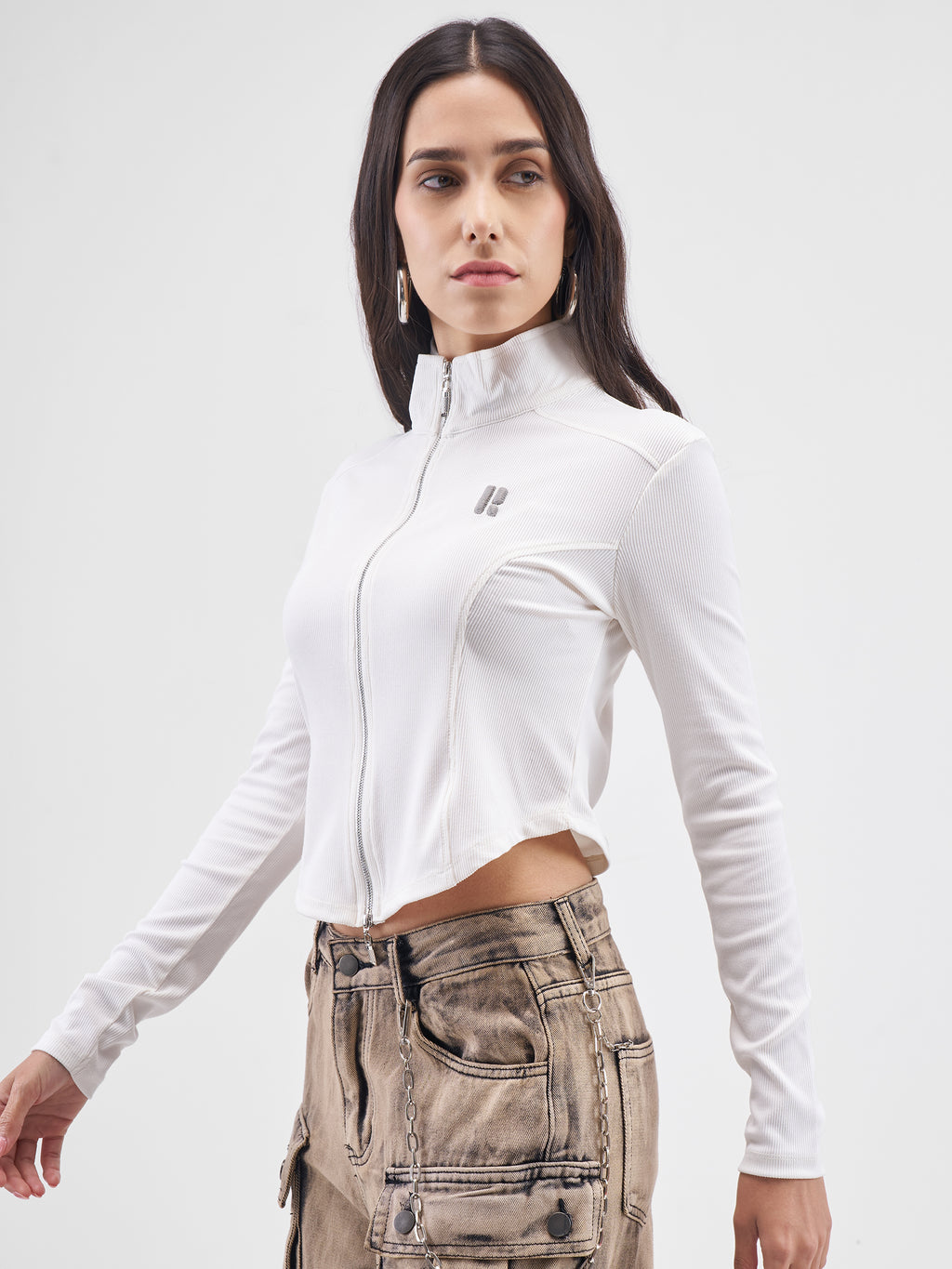 Street By Tokyo Talkies Women Off White Solid Shirt Style Top - Off White - Image 4