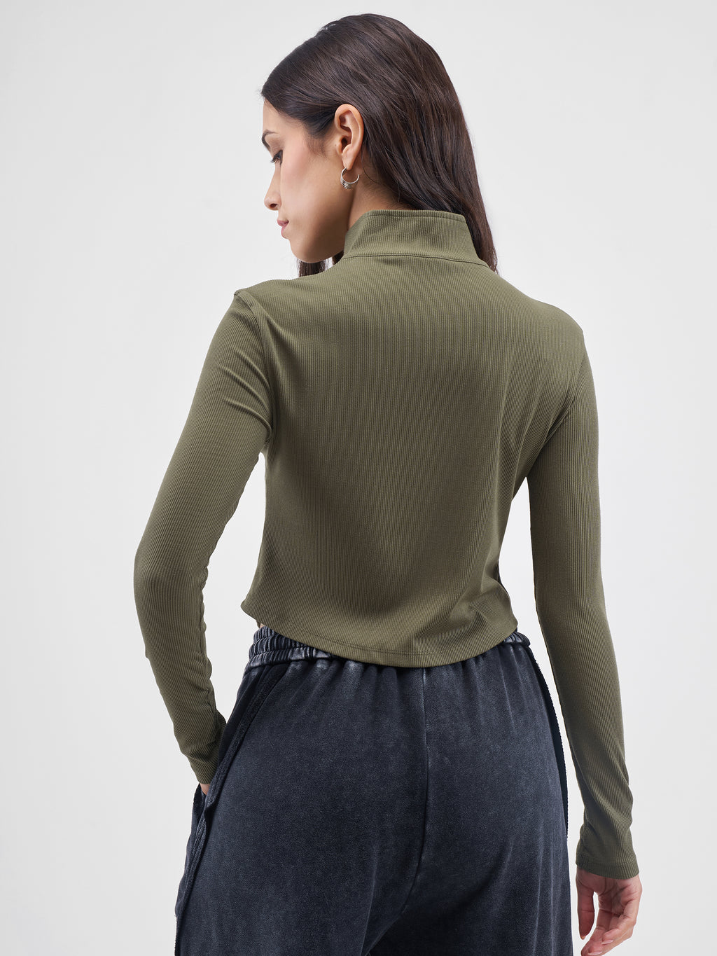 Street By Tokyo Talkies Women Olive Solid Shirt Style Top - Olive - Image 3
