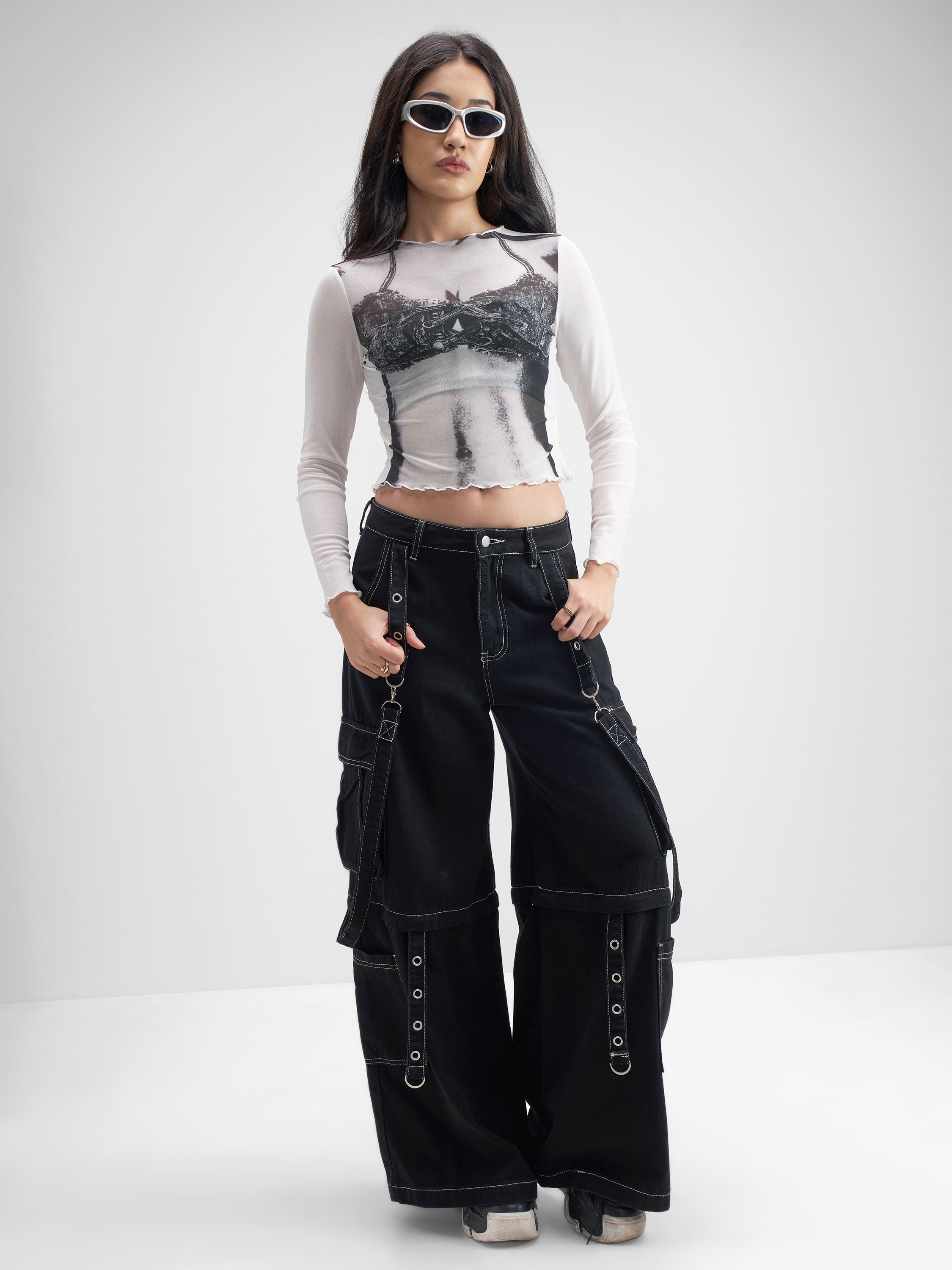 Tokyo Talkies Women Off White Printed Regular Top - Off White - Image 2