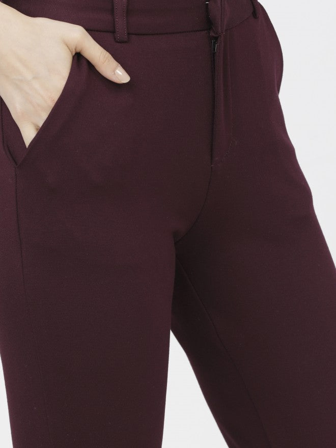 Tokyo Talkies Womens Plum Slim Fit Trouser - Purple - Image 5