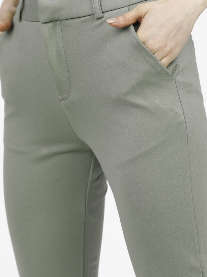 Tokyo Talkies Womens Sage Green Slim Fit Trouser - Green - Image 5
